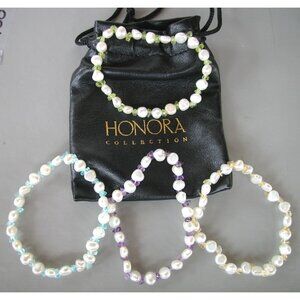 Honora Collection Cultured Pearl Bracelet Set 4 With Box/Bag